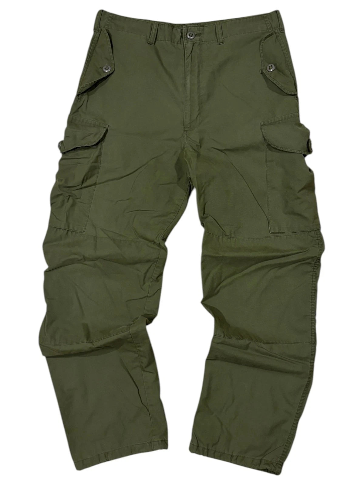 Vintage Military Cargo Pants - ??" - Olive Army Trousers
