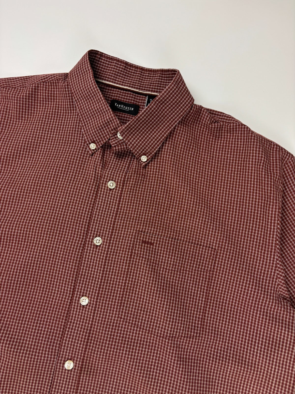 Vintage Van Heusen Plaid Cropped Button Up Shirt